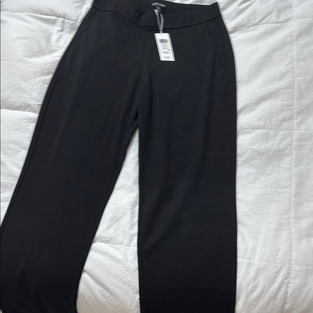Eileen Fisher Black Track Pants Relaxed Fit High-Waisted